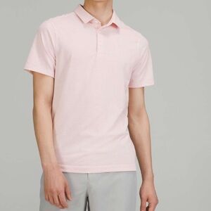 Lululemon Evolution Short Sleeve Polo Heathered Strawberry Milkshake Size Size L